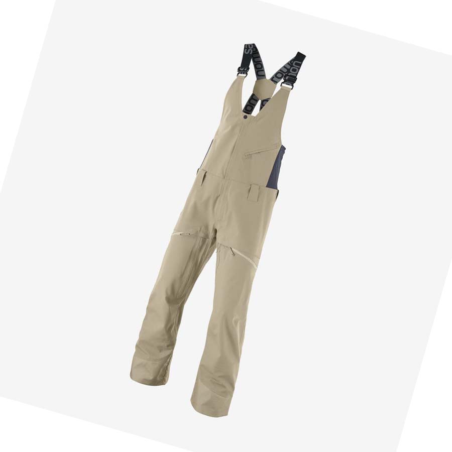 Pantalones De Esquí Salomon STANCE 3L BIB Hombre Beige | MX 3128UZG